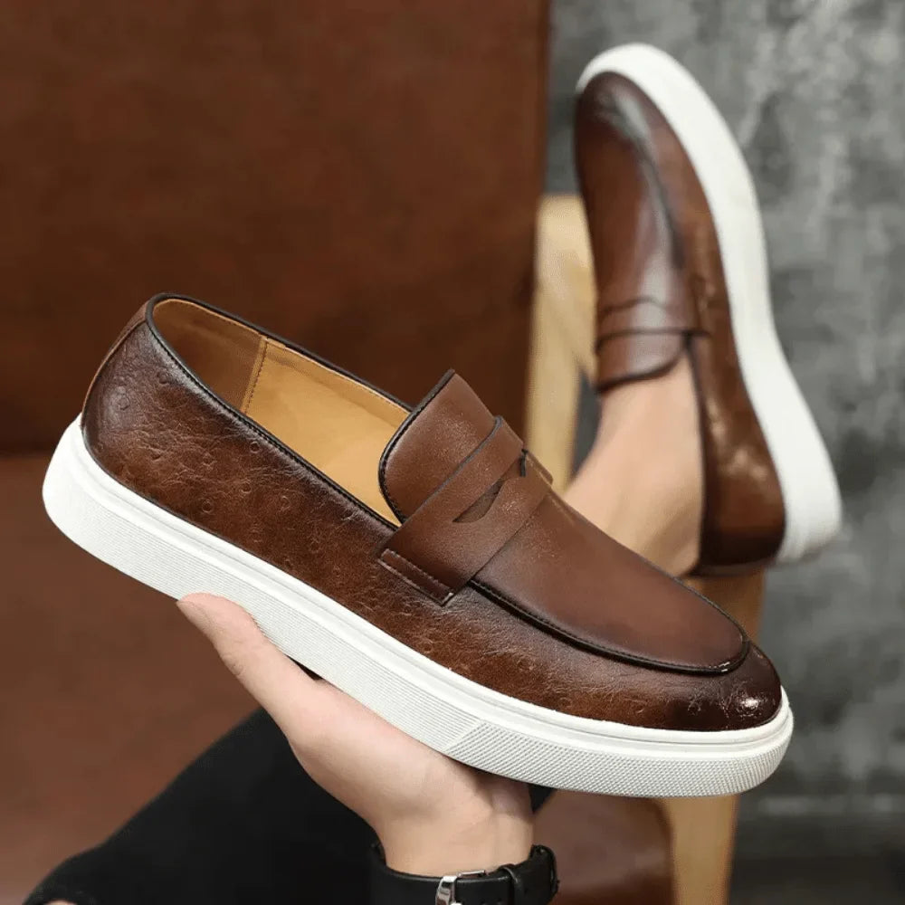 Leather Moccasin Slip-On for Men by Azenli