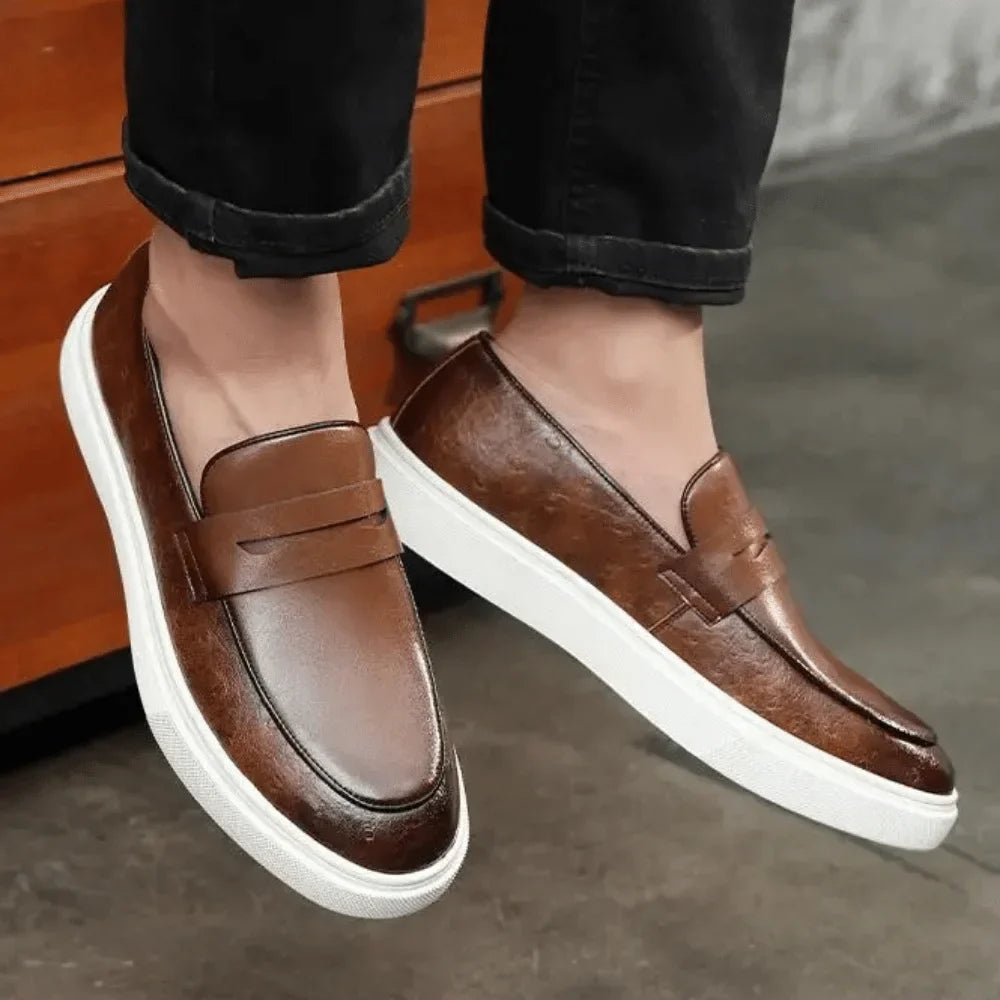 Leather Moccasin Slip-On for Men by Azenli