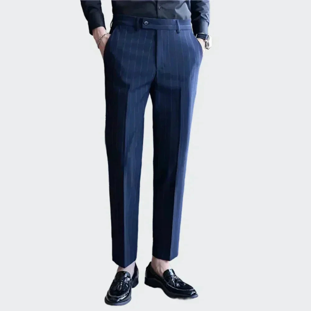 Pinstripe Suit Trousers for Men Azenli