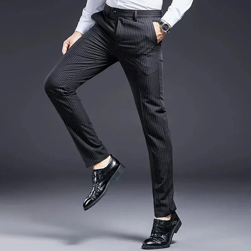 Premium Men's Suit Trousers Striped Azenli