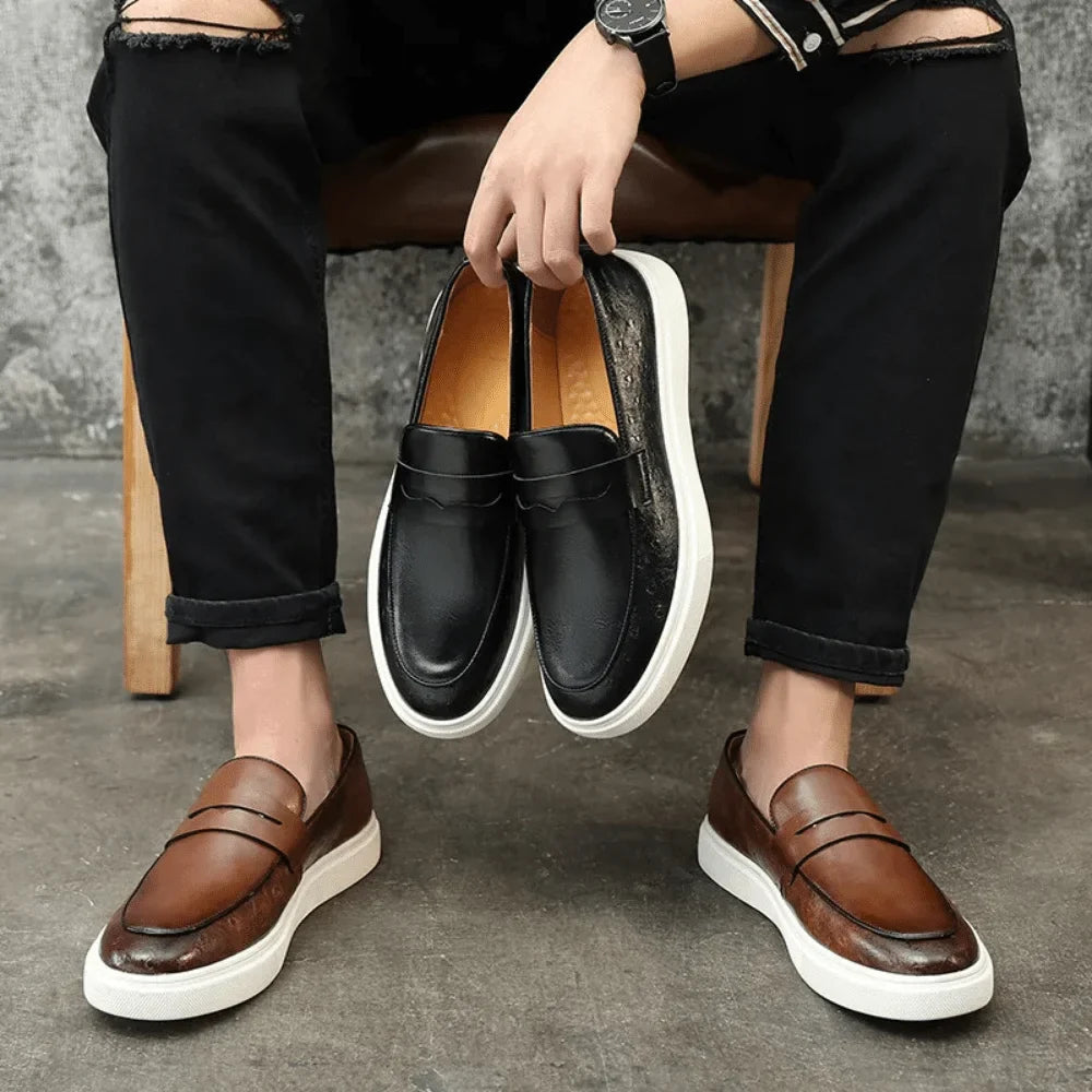 Leather Moccasin Slip-On for Men by Azenli