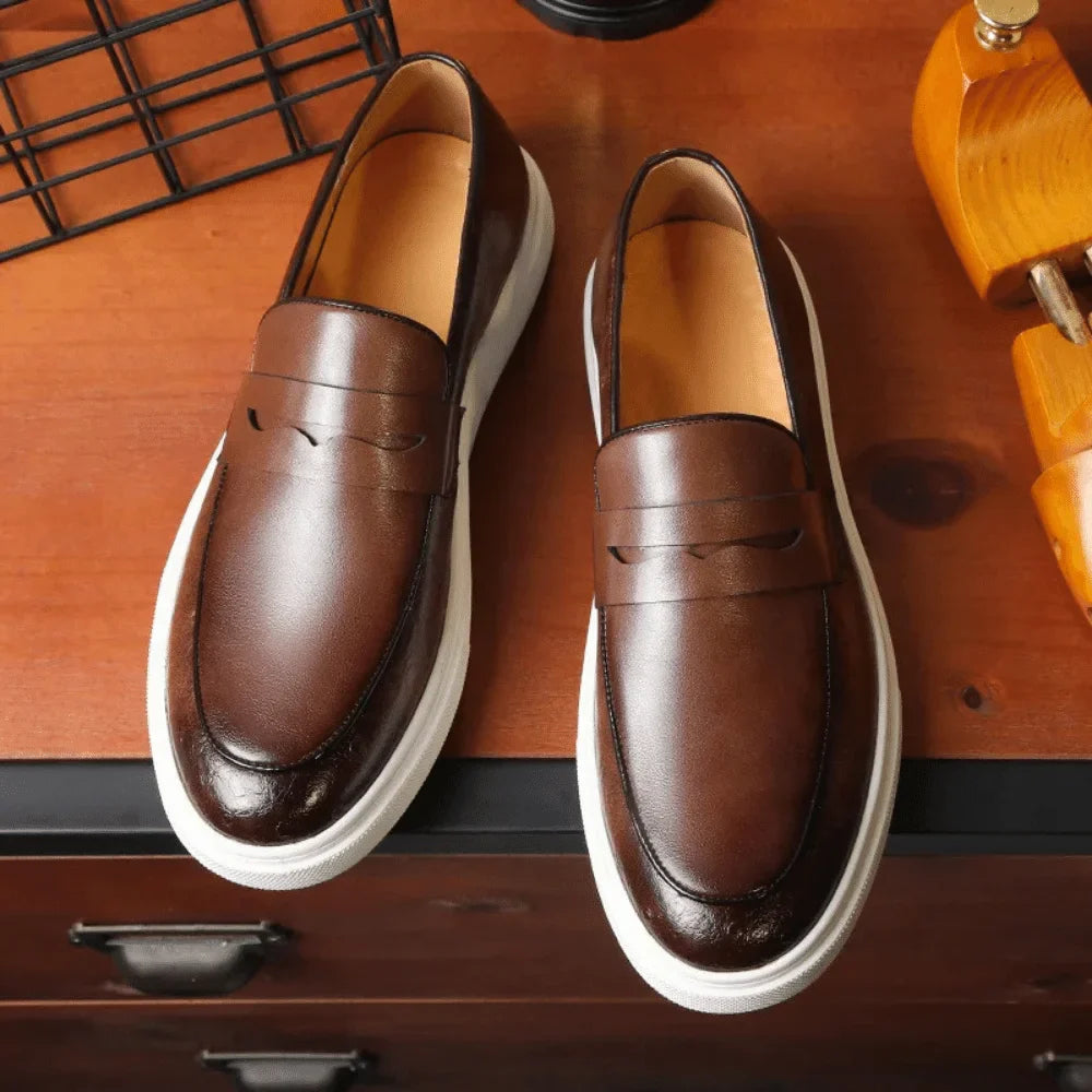 Leather Moccasin Slip-On for Men by Azenli